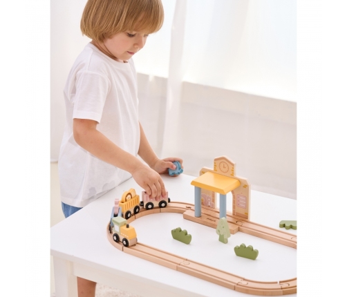 Viga PolarB Drewniany Zestaw Kolejowy 30 el.