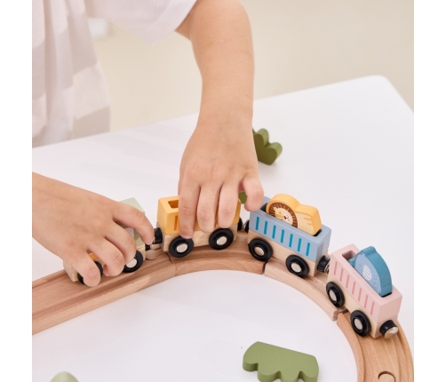 Viga PolarB Drewniany Zestaw Kolejowy 30 el.