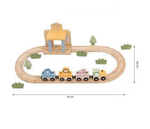 Viga PolarB Drewniany Zestaw Kolejowy 30 el.