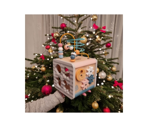 VIGA PolarB Activity Box Drewniane Edukacyjne Centrum Gier 5w1 kostka