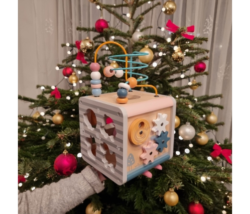 VIGA PolarB Activity Box Drewniane Edukacyjne Centrum Gier 5w1 kostka