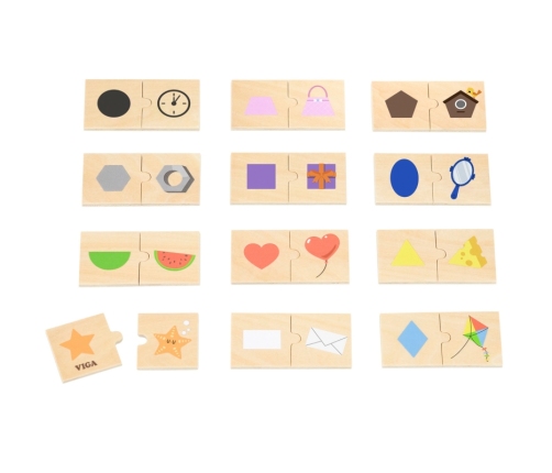 VIGA Zestaw Puzzle Łączenie Kształtów i Przedmiotów
