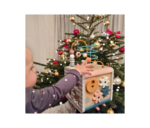 VIGA PolarB Activity Box Drewniane Edukacyjne Centrum Gier 5w1 kostka