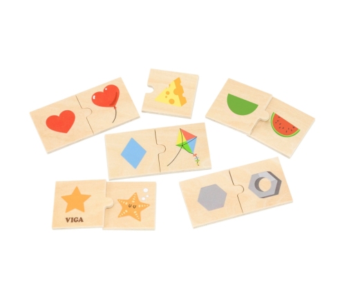 VIGA Zestaw Puzzle Łączenie Kształtów i Przedmiotów