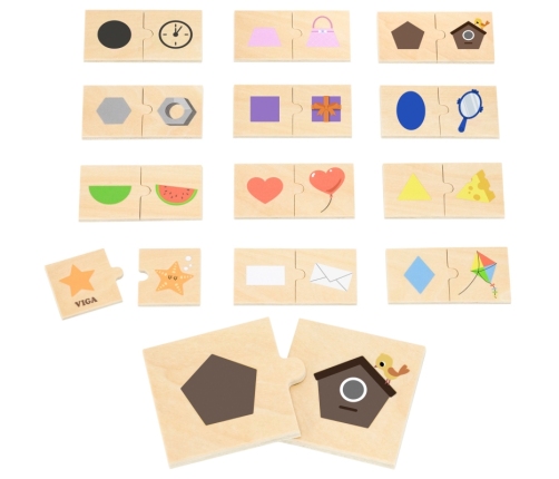 VIGA Zestaw Puzzle Łączenie Kształtów i Przedmiotów