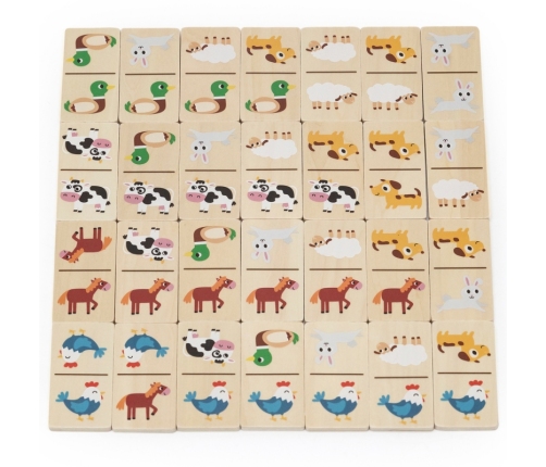 VIGA Drewniane Domino 2w1 Zwierzęta i Liczby