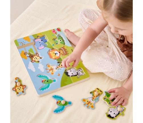 VIGA Puzzle Dźwiękowe Dopasuj Zwierzęta Egzotyczne