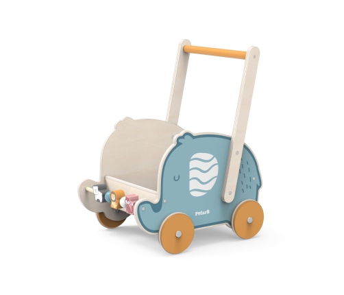 VIGA PolarB Drewniany Wózek 2w1 Chodzik Pchacz Słonik