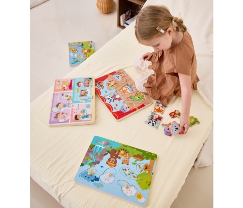 VIGA Puzzle Dźwiękowe Dopasuj Muzykujące Zwierzęta