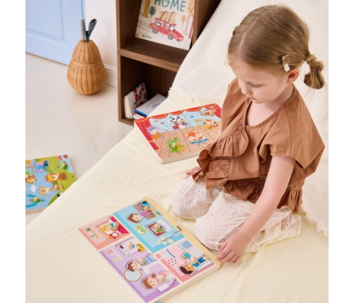 VIGA Puzzle Dźwiękowe Dopasuj Codzienne Aktywności