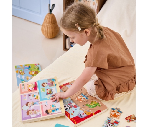 VIGA Puzzle Dźwiękowe Dopasuj Codzienne Aktywności