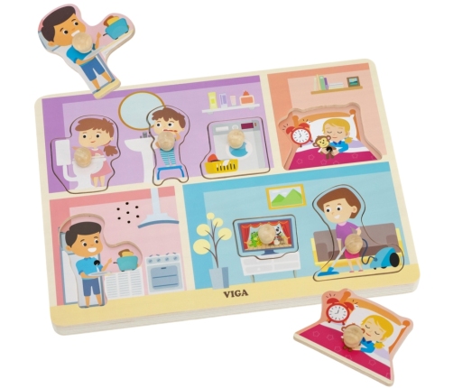 VIGA Puzzle Dźwiękowe Dopasuj Codzienne Aktywności
