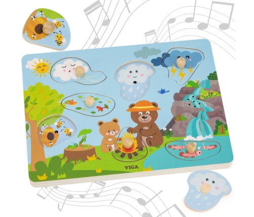 VIGA Puzzle Dźwiękowe Odkrywamy Naturę
