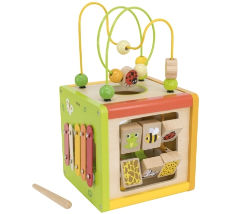 VIGA Drewniana Kostka Edukacyjna 5w1