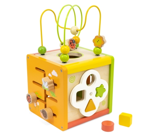 VIGA Drewniana Kostka Edukacyjna 5w1