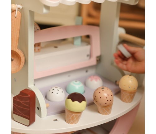 WOOPIE GREEN Lodziarnia XXL Sklepik Pastelowy Wózek z Lodami