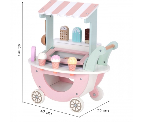WOOPIE GREEN Lodziarnia XXL Sklepik Pastelowy Wózek z Lodami