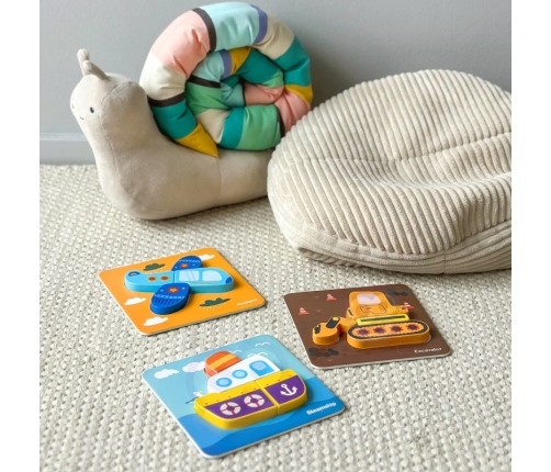 WOOPIE GREEN Układanka Drewniana Klocki Pojazdy Montessori FSC