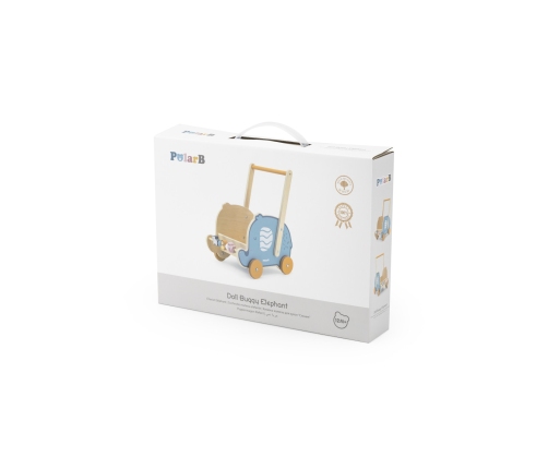 VIGA PolarB Drewniany Wózek 2w1 Chodzik Pchacz Słonik