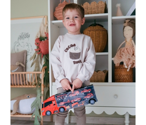 WOOPIE Zestaw Ciężarówka Transporter 3w1 Czerwony 11 el.