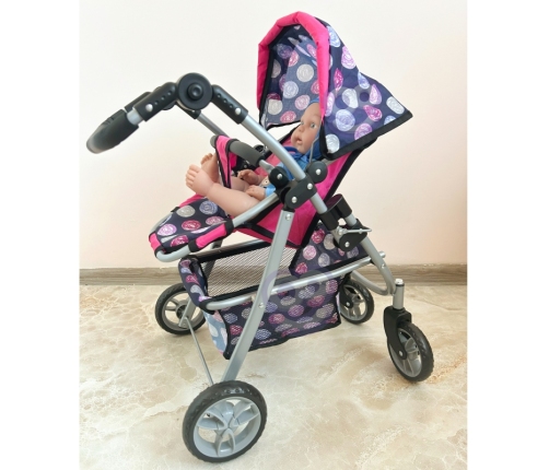 WOOPIE ROYAL Wózek dla Lalek Regulowane Siedzisko 4 Koła