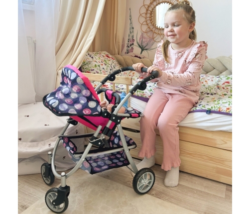 WOOPIE ROYAL Wózek dla Lalek Regulowane Siedzisko 4 Koła