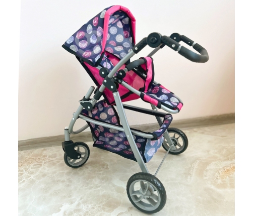 WOOPIE ROYAL Wózek dla Lalek Regulowane Siedzisko 4 Koła