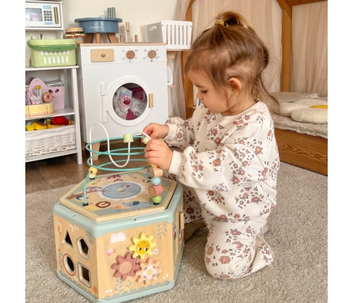 TOOKY TOY Interaktywny Drewniany Sześciokąt Montessori Otwierane Pudełko