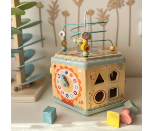 TOOKY TOY Interaktywny Drewniany Sześciokąt Montessori Otwierane Pudełko