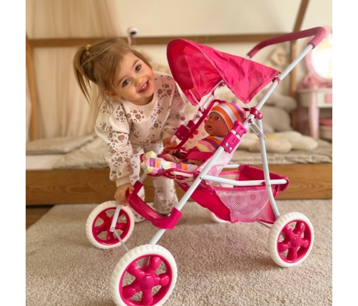 WOOPIE ROYAL Wózek dla Lalek Spacerówka w Kwiaty