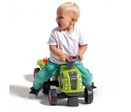 FALK Jeździk Claas 470 Arion Zielony z Przyczepką + Zestaw do piasku