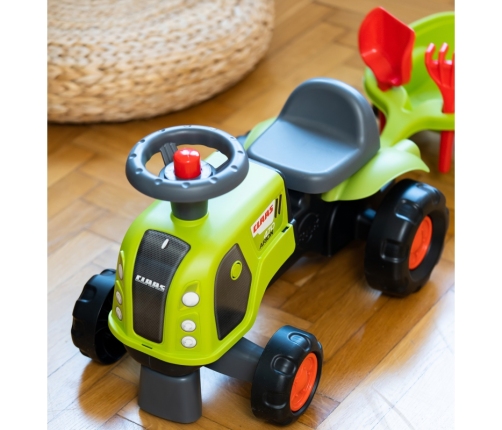 FALK Jeździk Claas 470 Arion Zielony z Przyczepką + Zestaw do piasku