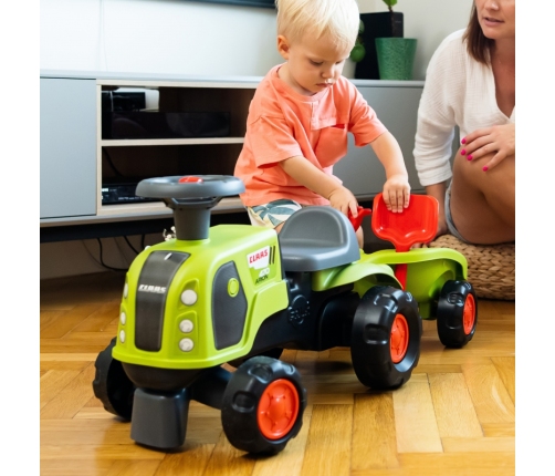 FALK Jeździk Claas 470 Arion Zielony z Przyczepką + Zestaw do piasku