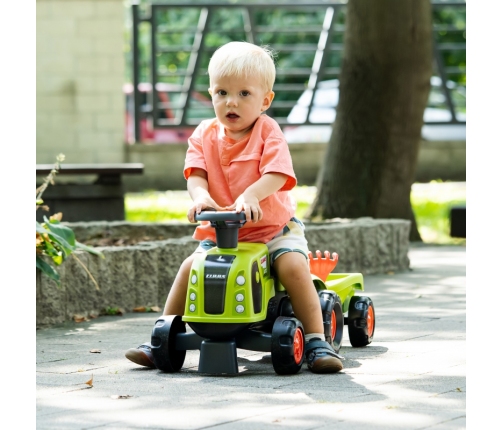 FALK Jeździk Claas 470 Arion Zielony z Przyczepką + Zestaw do piasku