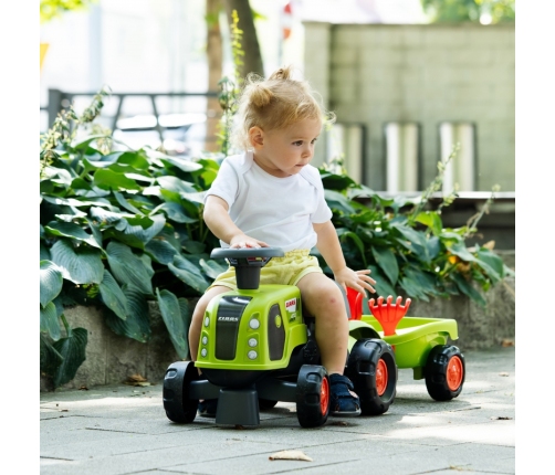 FALK Jeździk Claas 470 Arion Zielony z Przyczepką + Zestaw do piasku