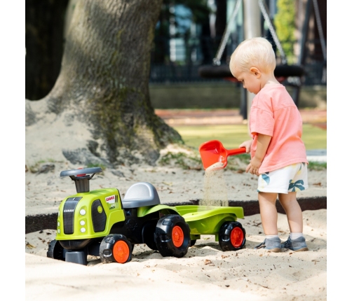 FALK Jeździk Claas 470 Arion Zielony z Przyczepką + Zestaw do piasku