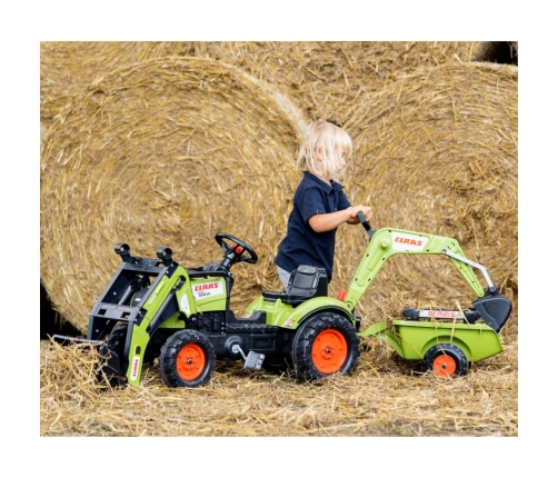 Traktors ar pedāļiem ar kausu un piekabi FALK CLAAS Farmer