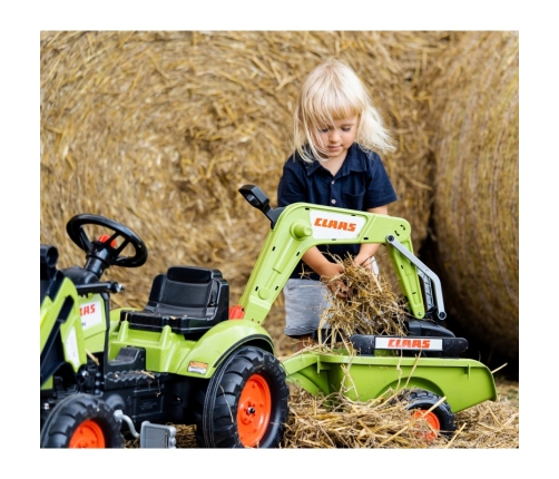 Traktors ar pedāļiem ar kausu un piekabi FALK CLAAS Farmer