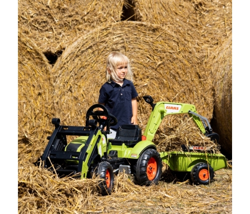 Traktors ar pedāļiem ar kausu un piekabi FALK CLAAS Farmer