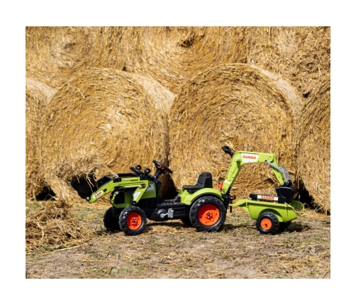 Traktors ar pedāļiem ar kausu un piekabi FALK CLAAS Farmer