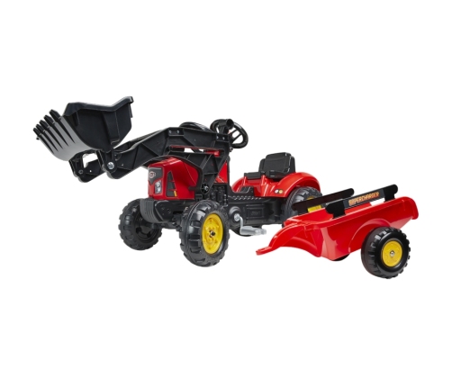 Трактор с педалями с ковшом и прицепом FALK Supercharger