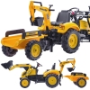 Трактор с педалями с ковшом и прицепом FALK KOMATSU Yellow Трактор с педалями с ковшом и прицепом FALK KOMATSU Yellow