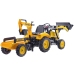 Traktors ar pedāļiem ar kausu un piekabi FALK KOMATSU Yellow