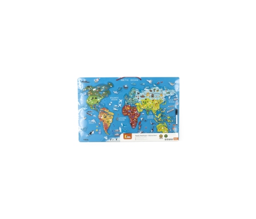 Viga 2w1 Tablica Edukacyjna z Magnetyczną Mapą Świata Montessori