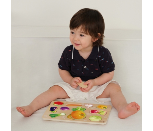 Drewniana Układanka Montessori Warzyw