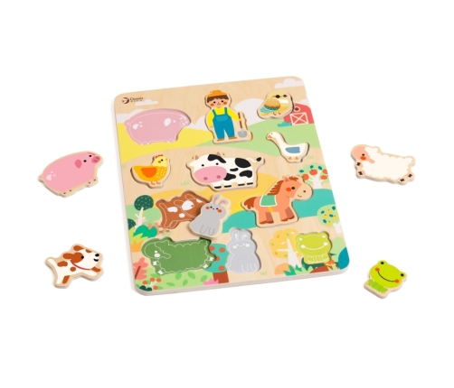 Classic World Drewniana Układanka Dopasuj Zwierzęta Farma