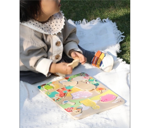 Classic World Drewniana Układanka Dopasuj Zwierzęta Farma