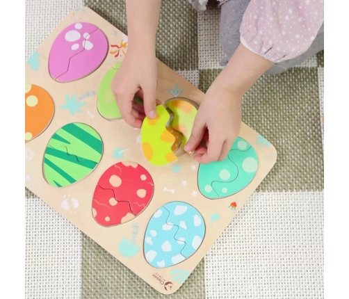 Classic World Drewniana Układanka Jajka Dinozaurów