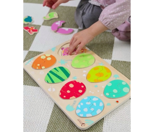 Classic World Drewniana Układanka Jajka Dinozaurów