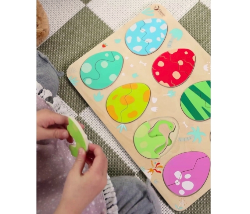 Classic World Drewniana Układanka Jajka Dinozaurów